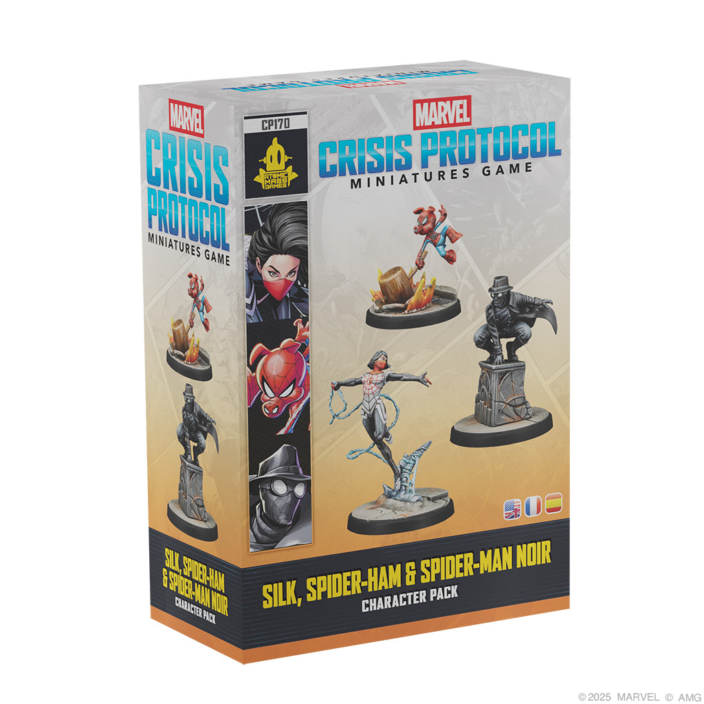 Marvel: Crisis Protocol Miniatures Game - Silk, Spider-Ham, and Spider-Main Noir Character Pack