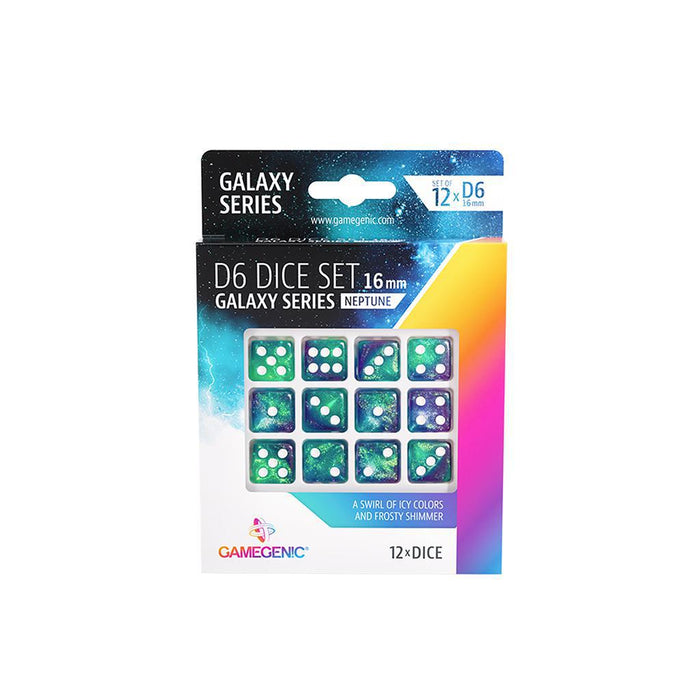 Gamegenic: D6 16mm Set Of 12 Dice - Galaxy Series [Choose A Color]