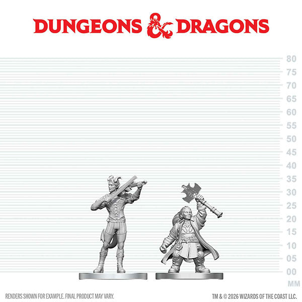 Nolzur's Marvelous Unpainted Miniatures - Tiefling Bard & Dwarf Cleric