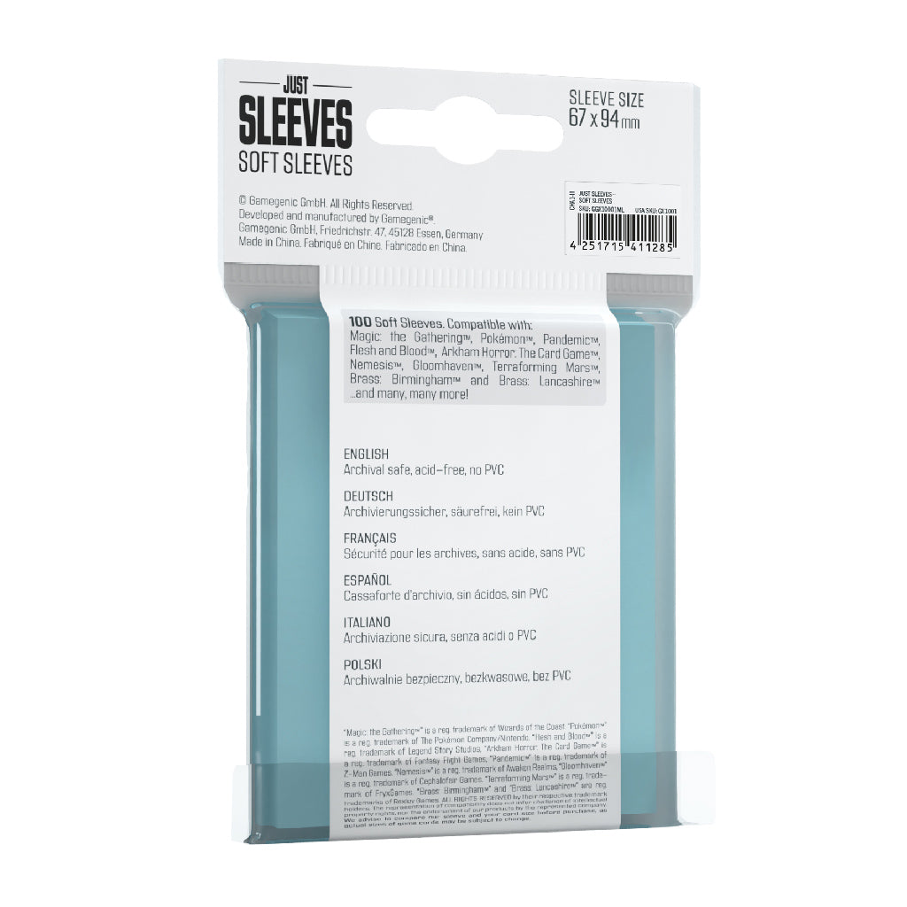 Just Sleeves - Soft Sleeves - 100 Sleeves Clear
