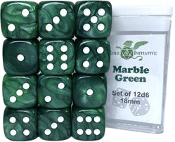 Role 4 Initiative - Marble Set of 12 d6 18mm Dice [Choose One]
