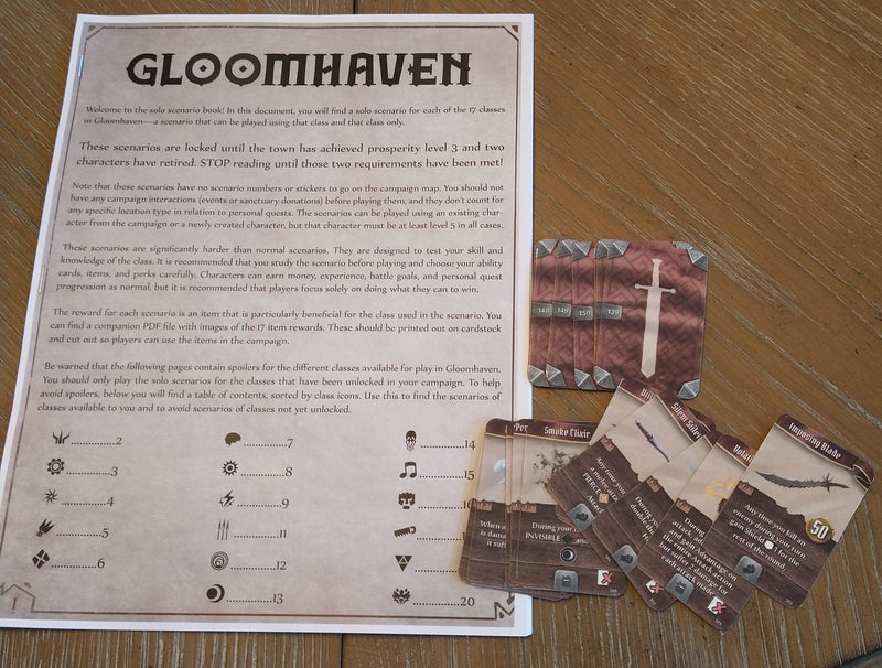 Gloomhaven Solo Scenarios & Items (2nd Edition)