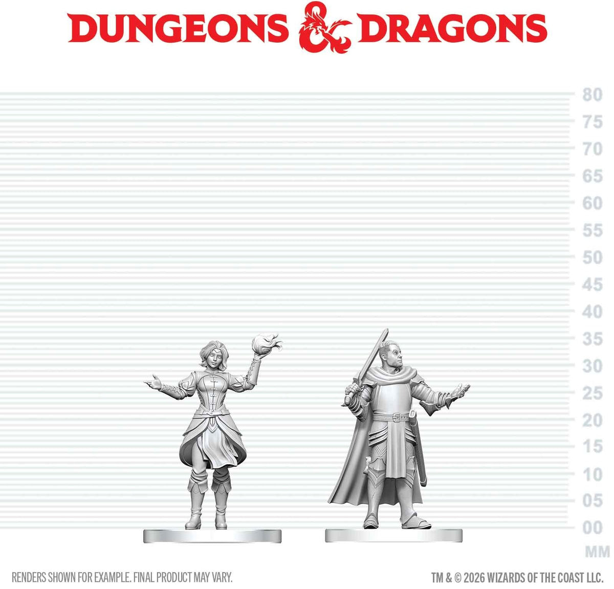 Nolzur's Marvelous Unpainted Miniatures - Knight & Mage Apprentice
