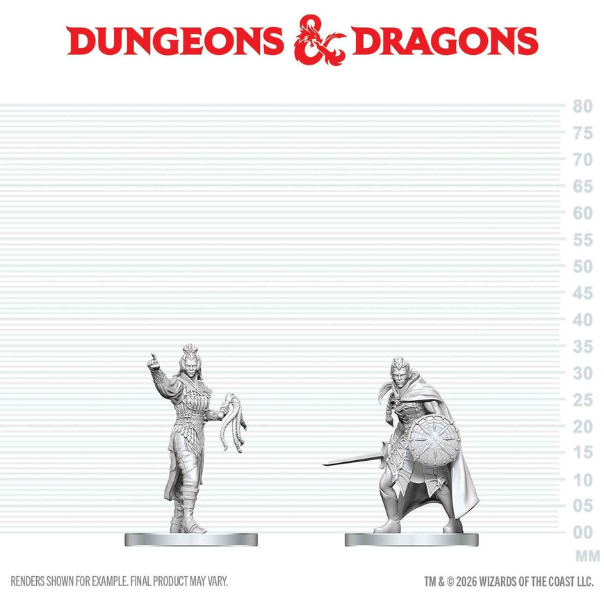 Nolzur's Marvelous Unpainted Miniatures - Drow Elite Warrior & Drow Priestess of Lolth