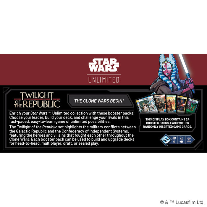 Star Wars: Unlimited: Twilight of the Republic - Booster Display