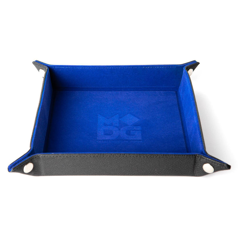 MDG Velvet Folding Dice Tray with Leather Backing 10"x10" [Choose Color]