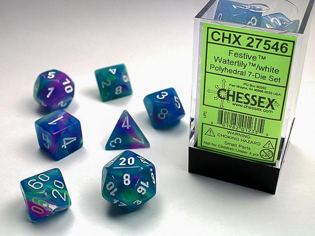 Chessex - Festive Polyhedral 7-Die Set [Choose A Color] — House