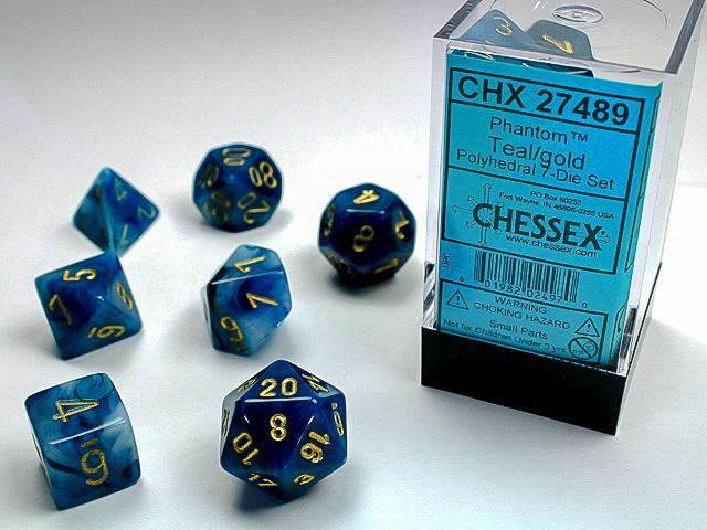 Chessex - Phantom Polyhedral 7-Die Set [Choose Color]