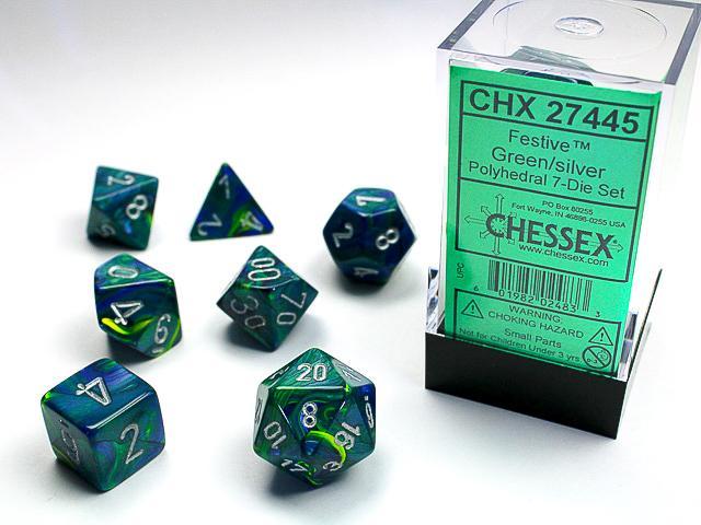 Chessex - Festive Polyhedral 7-Die Set [Choose A Color]