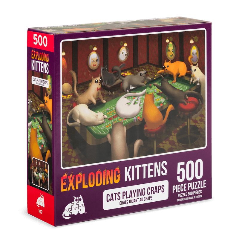 Exploding Kittens - Cats Playing Craps 500 Piece Puzzle