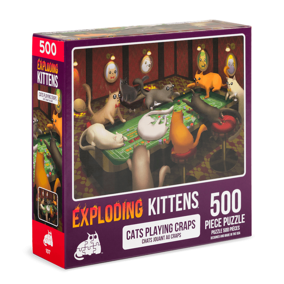 Exploding Kittens - Cats Playing Craps 500 Piece Puzzle
