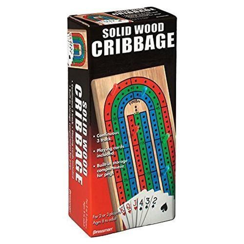 Solid Wood Cribbage With Cards