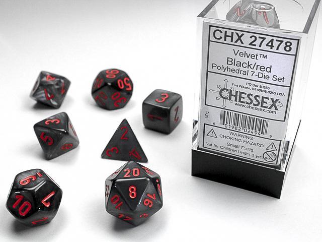 Chessex - Velvet Polyhedral 7-Die Set [Choose A Color]