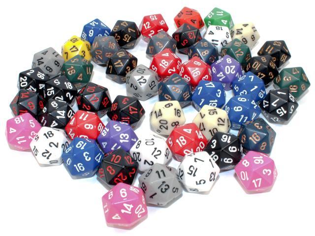 Chessex - Bag Of 50 Assorted Loose D20 Dice [Choose A Color]