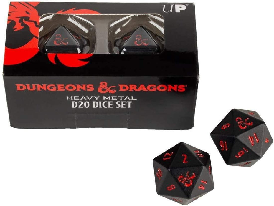 Heavy Metal - Dungeons & Dragons D20 Dice Set (2 Dice) [Choose A Color]