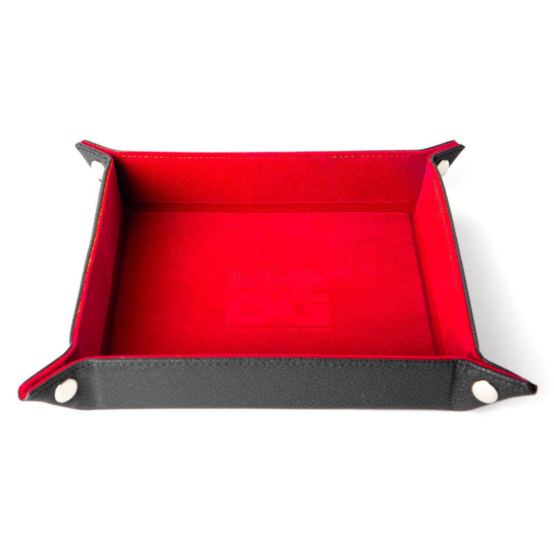 MDG Velvet Folding Dice Tray with Leather Backing 10"x10" [Choose Color]