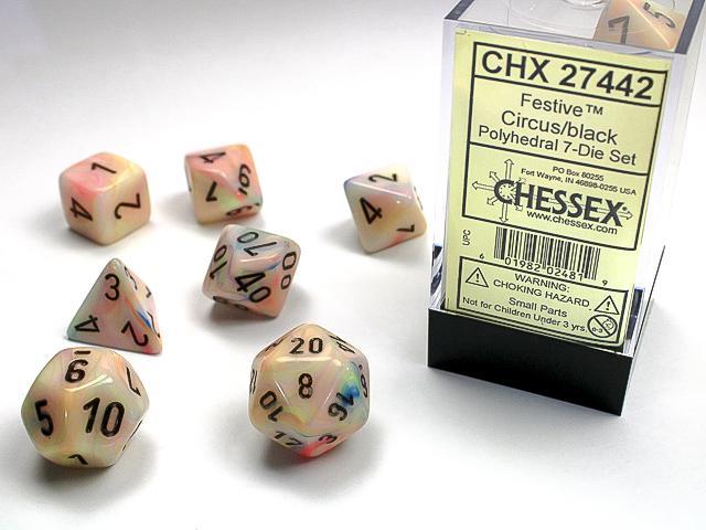 Chessex - Festive Polyhedral 7-Die Set [Choose A Color]