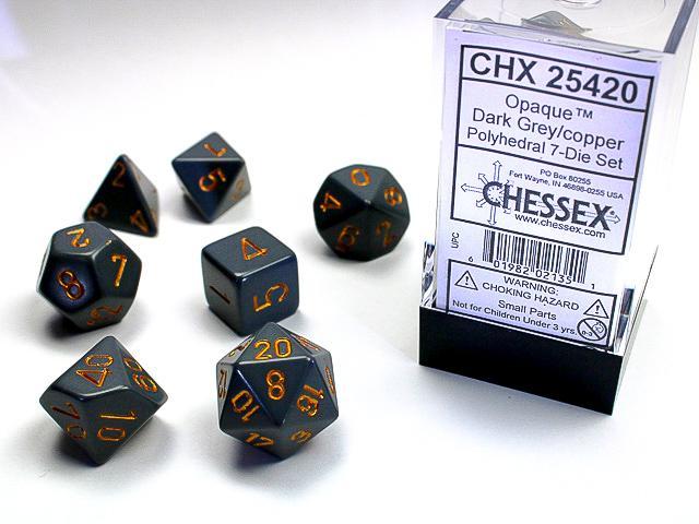 Chessex - Opaque Polyhedral 7-Die Set [Choose A Color]