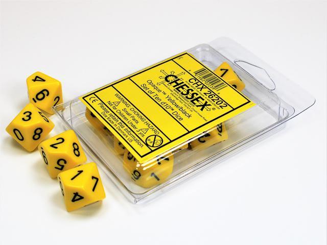 Chessex - Opaque Set of Ten D10 Dice [Choose A Color]