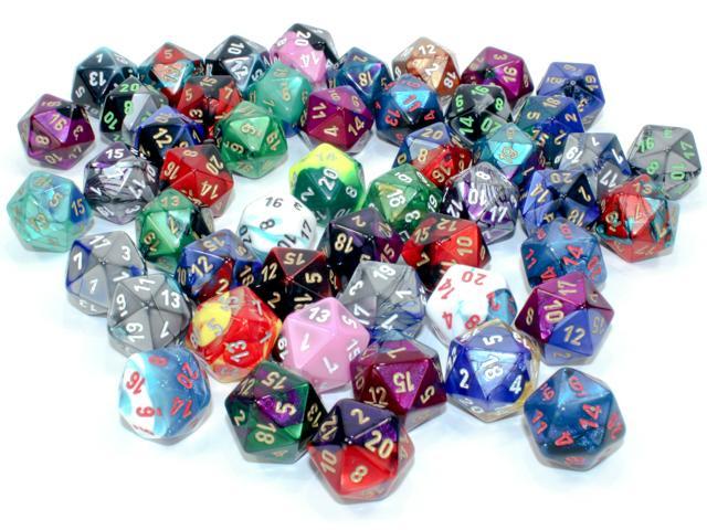 Chessex - Bag Of 50 Assorted Loose D20 Dice [Choose A Color]
