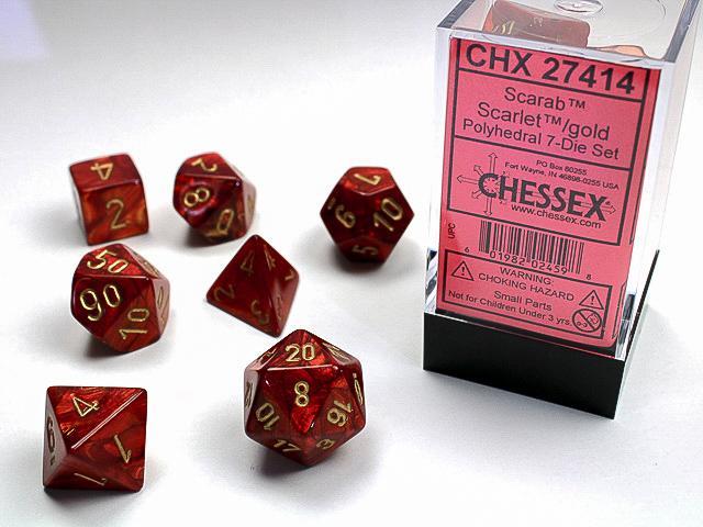 Chessex - Scarab Polyhedral 7-Die Set [Choose A Color]