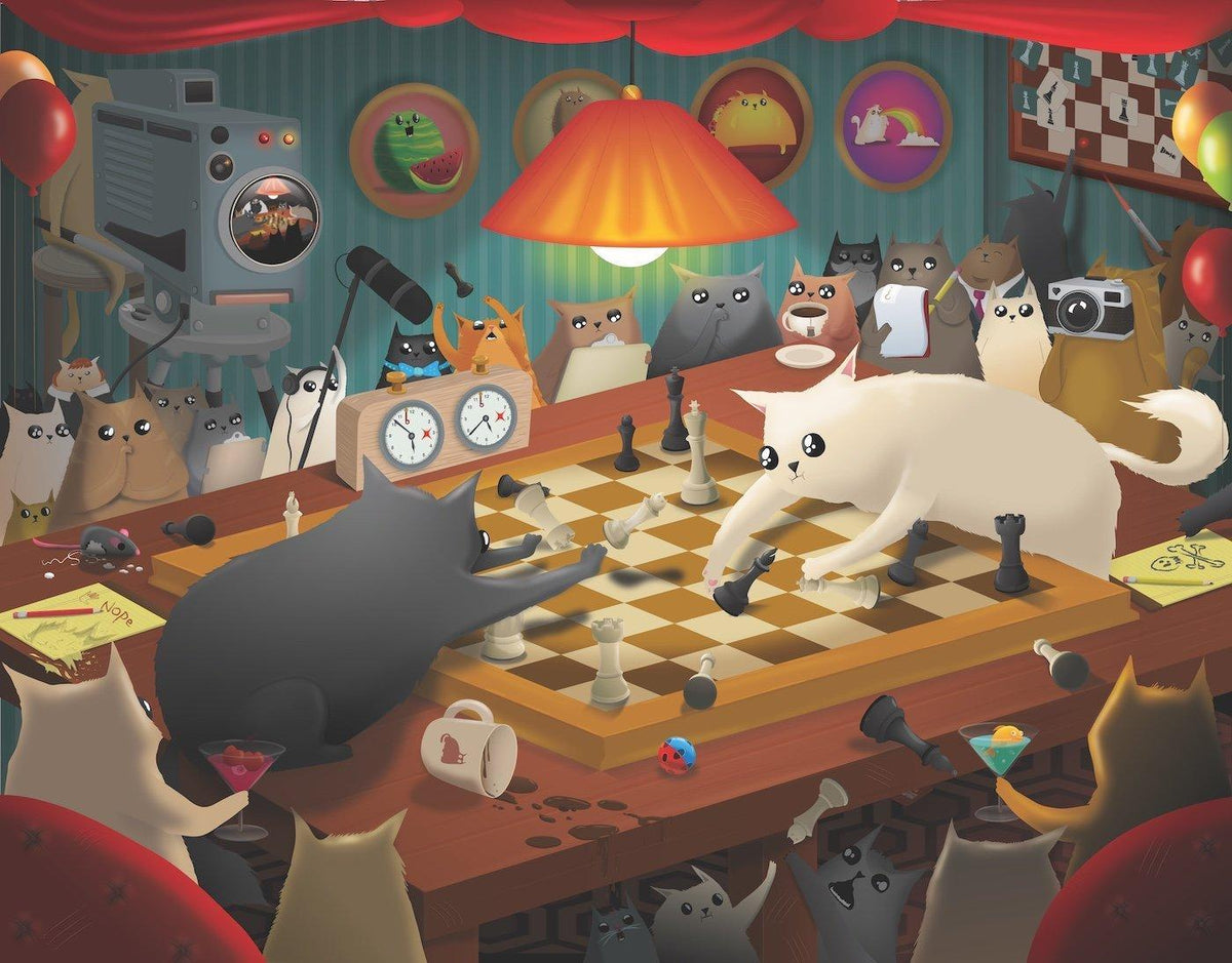 Exploding Kittens - Cats Playing Chess 1,000 Piece Puzzle