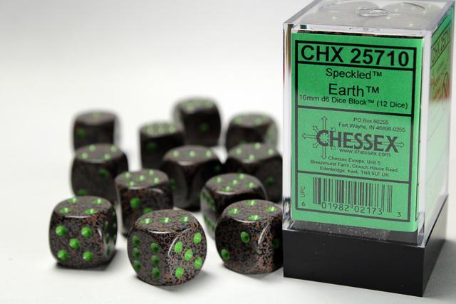 Chessex - Speckled 16mm D6 Dice Block (12 Dice) [Choose A Color]