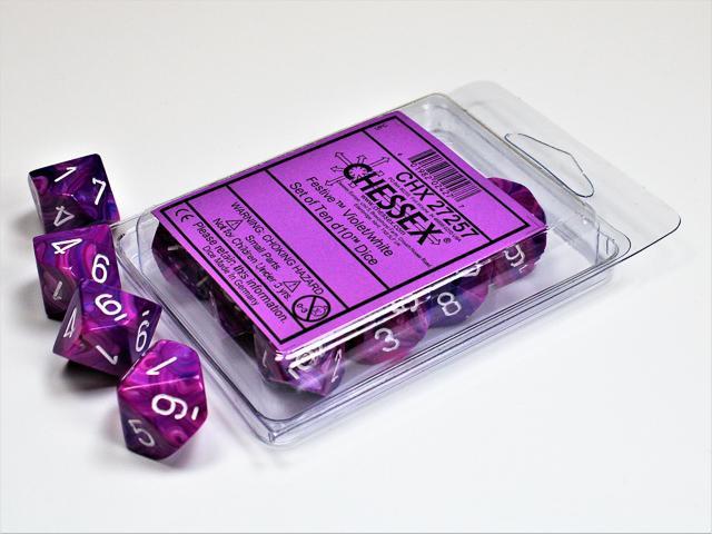 Chessex - Festive Set of Ten D10 Dice [Choose A Color]