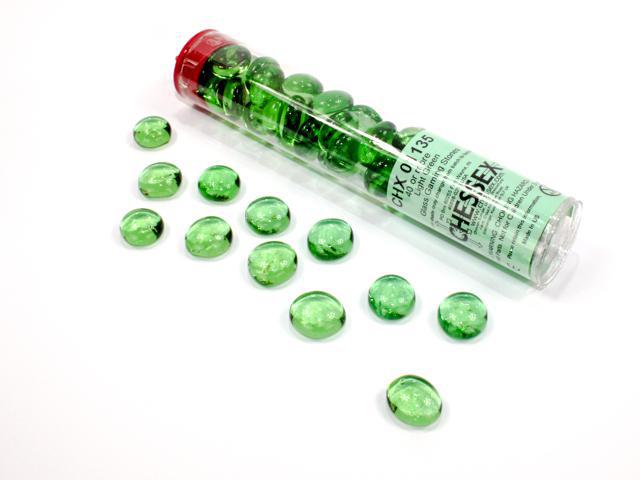 Chessex - Glass Gaming Stones Crystal 40 or More [Choose A Color]