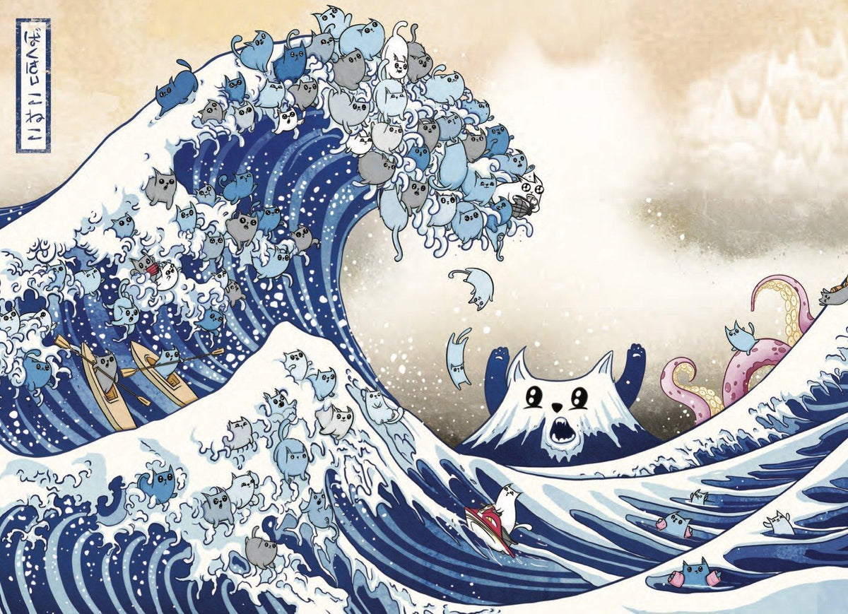Exploding Kittens - The Great Wave Off Cat-A-Gawa 500 Piece Puzzle
