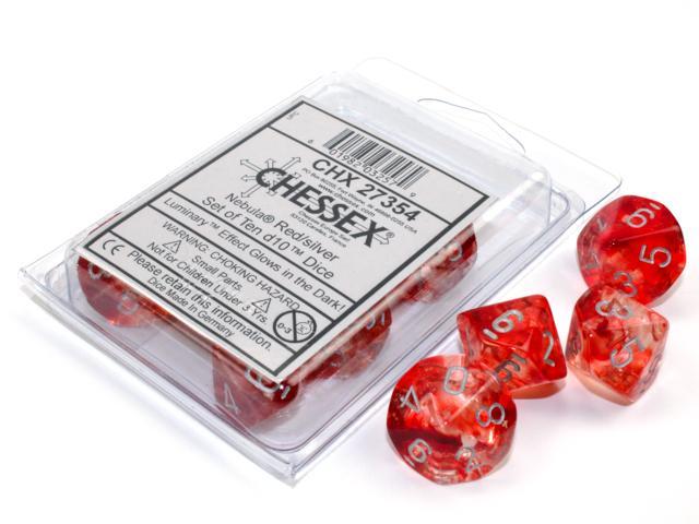 Chessex - Nebula Set of Ten d10 Dice [Choose A Color]