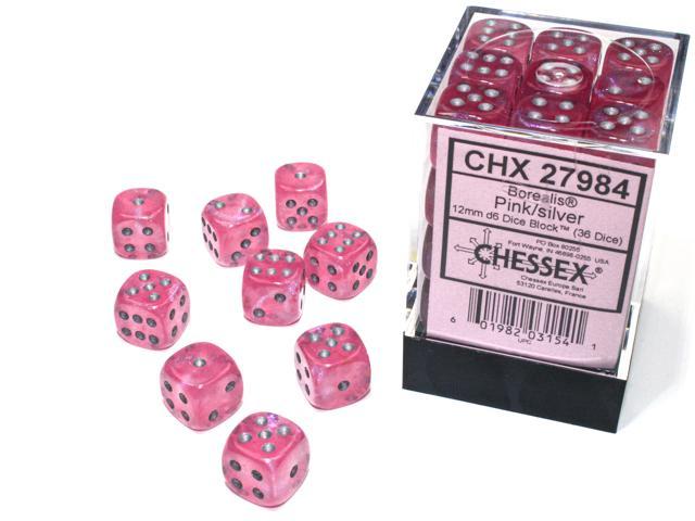 Chessex - Borealis 12mm D6 Dice Block (36 Dice) [Choose A Color]