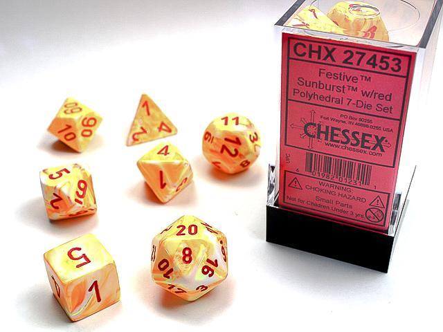 Chessex - Festive Polyhedral 7-Die Set [Choose A Color]