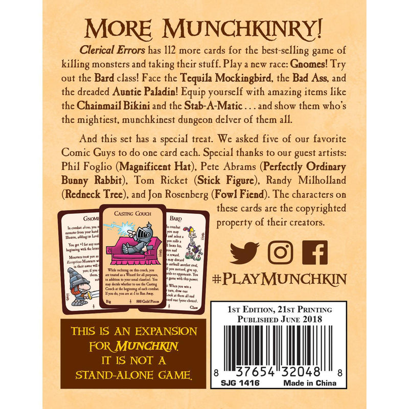 Munchkin: Munchkin 3 - Clerical Errors (Revised)