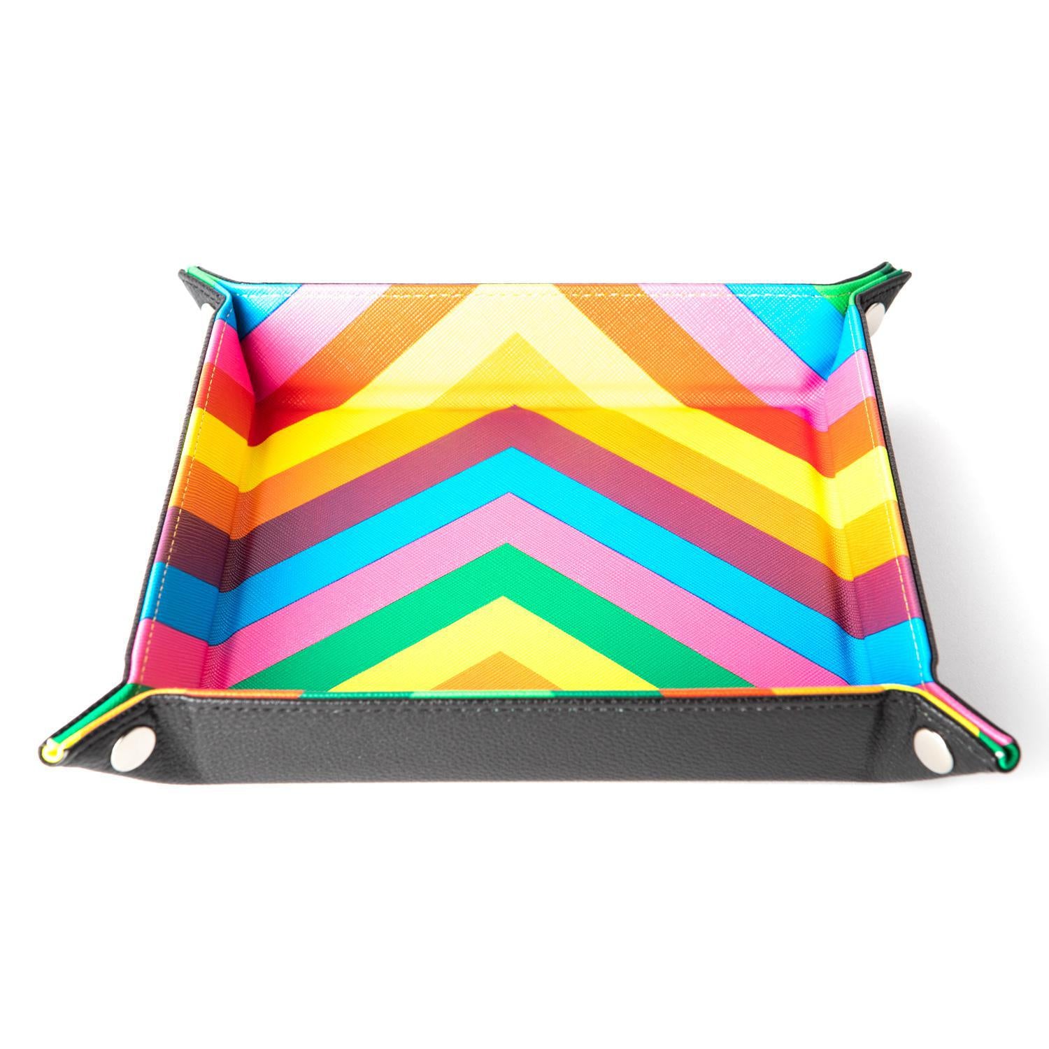 MDG Velvet Folding Dice Tray with Leather Backing 10"x10" [Choose Color]