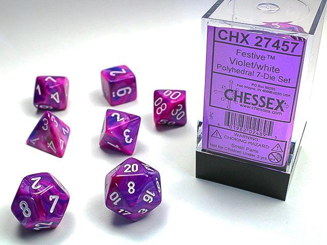 Chessex - Festive Polyhedral 7-Die Set [Choose A Color]