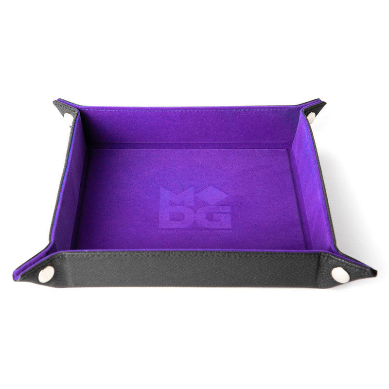 MDG Velvet Folding Dice Tray with Leather Backing 10"x10" [Choose Color]