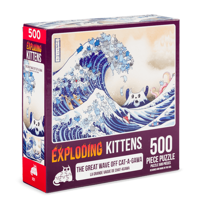 Exploding Kittens - The Great Wave Off Cat-A-Gawa 500 Piece Puzzle