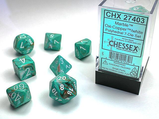 Chessex - Marble Polyhedral 7-Die Set [Choose A Color]