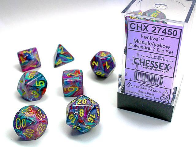 Chessex - Festive Polyhedral 7-Die Set [Choose A Color]