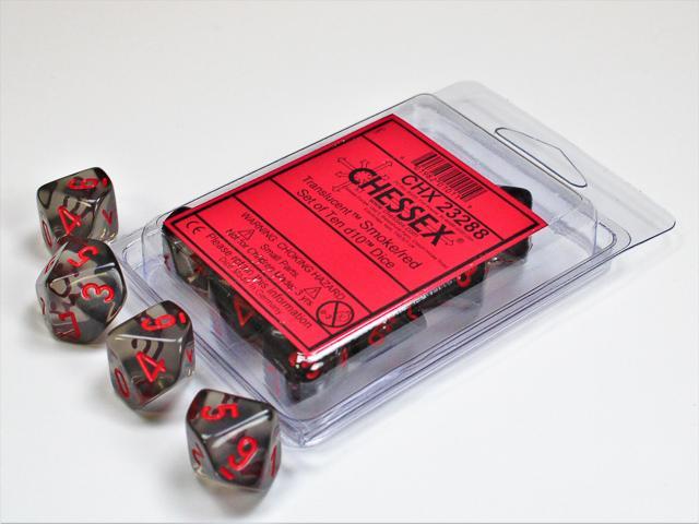 Chessex - Translucent Set Of Ten D10 Dice [Choose A Color]