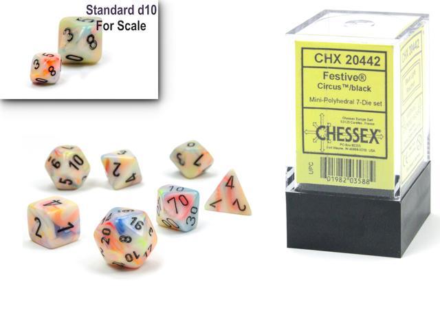 Chessex - Festive Mini-Polyhedral 7-Die Set [Choose A Color]
