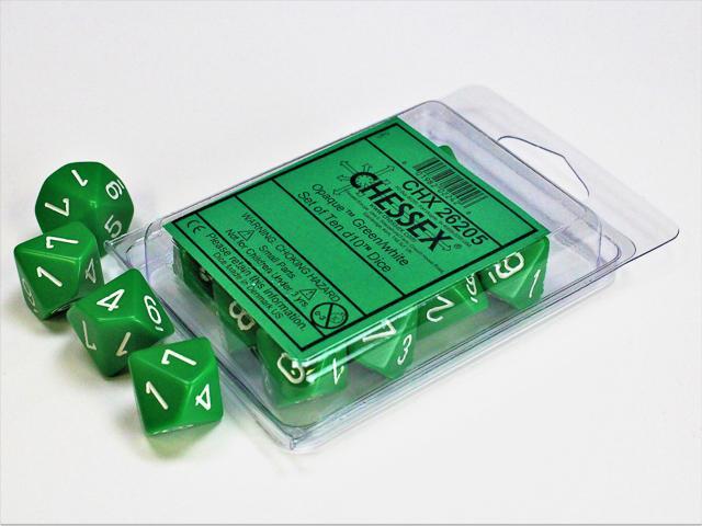 Chessex - Opaque Set of Ten D10 Dice [Choose A Color]