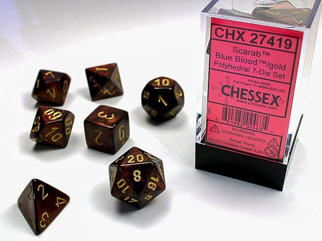 Chessex - Scarab Polyhedral 7-Die Set [Choose A Color]