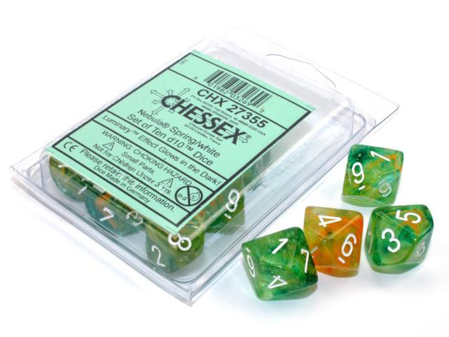 Chessex - Nebula Set of Ten d10 Dice [Choose A Color]