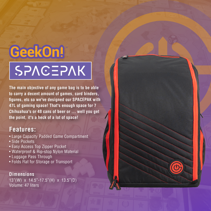 GeekOn! - SpacePak Board Game Backpack [Choose A Color]