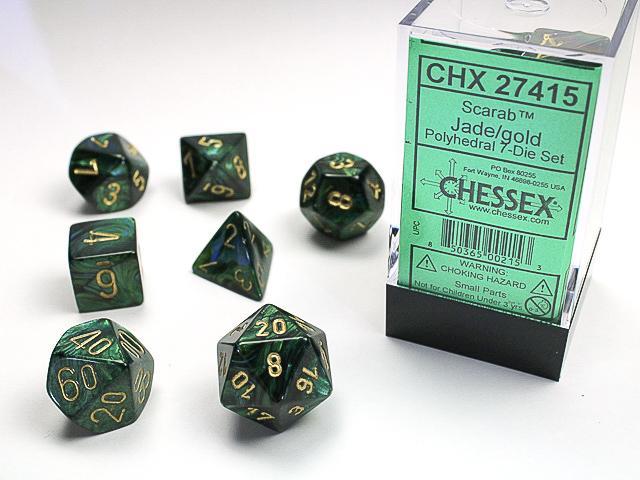 Chessex - Scarab Polyhedral 7-Die Set [Choose A Color]