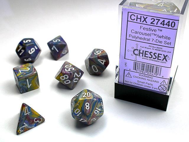 Chessex - Festive Polyhedral 7-Die Set [Choose A Color] — House