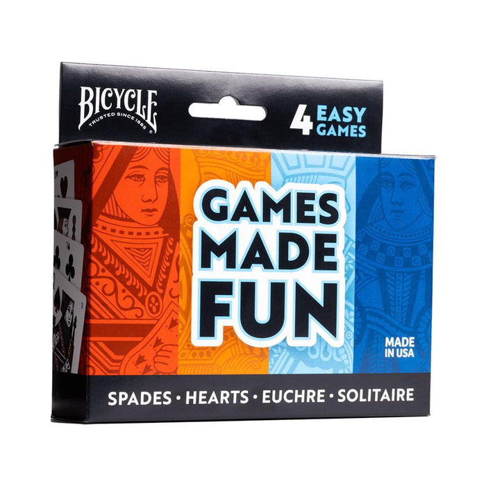 Bicycle 4-Game Pack (Hearts Spades Euchre and Solitaire)