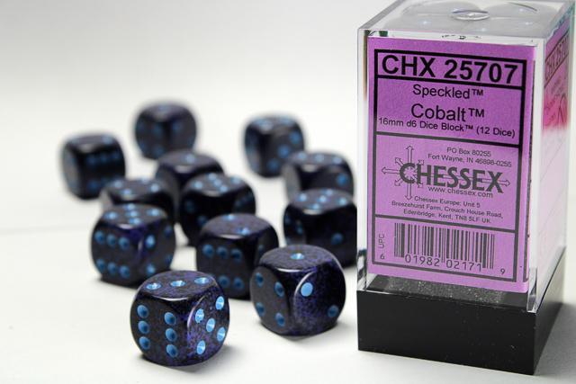 Chessex - Speckled 16mm D6 Dice Block (12 Dice) [Choose A Color]